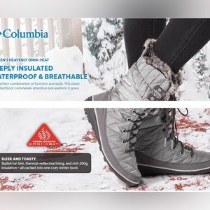 NEW Columbia Heavenly Omni-Heat Waterproof Women's Snow Winter Boots, sz 8